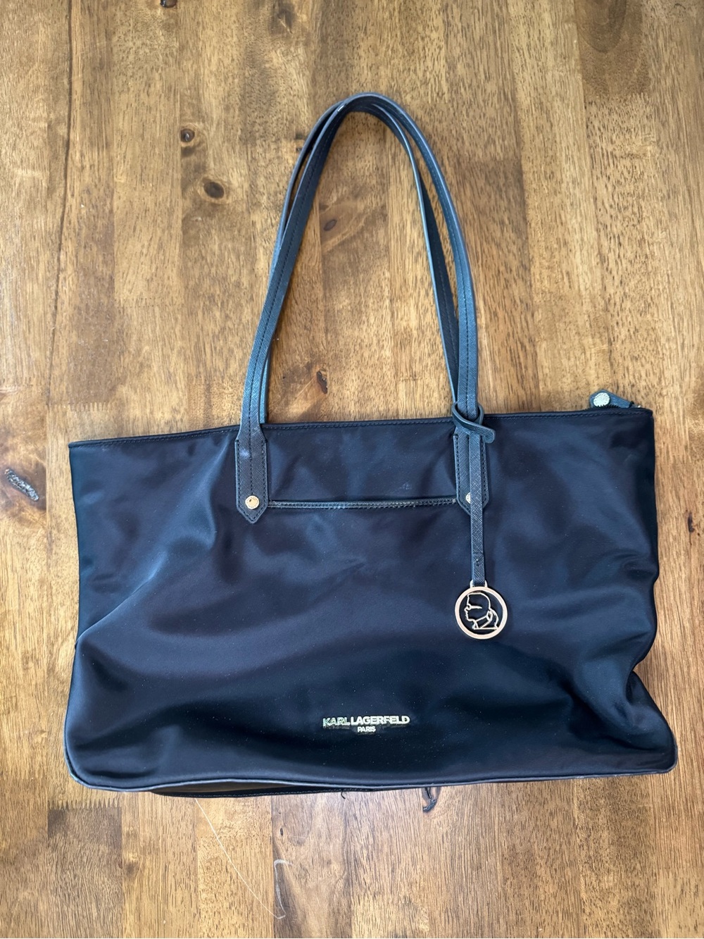 Karl Lagerfeld Paris Voyage Black Nylon Tote Bag
